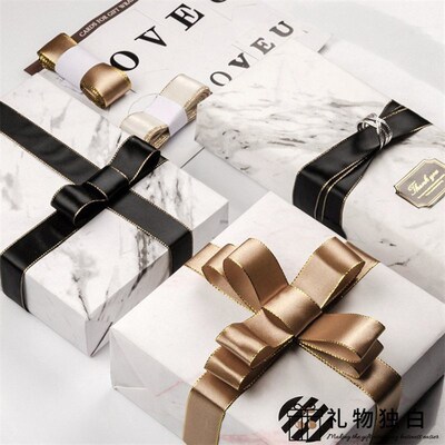 2.2cm gold-edged ribbons gift box decoration ribbon金边织带