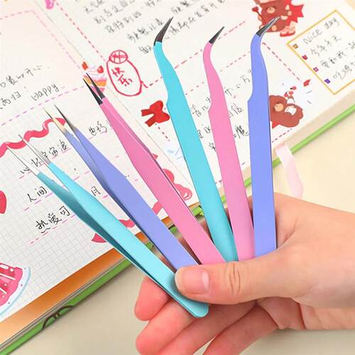 2Pcs/set Tweezers Macaroon Color Scrapbook Sticker Tweezers