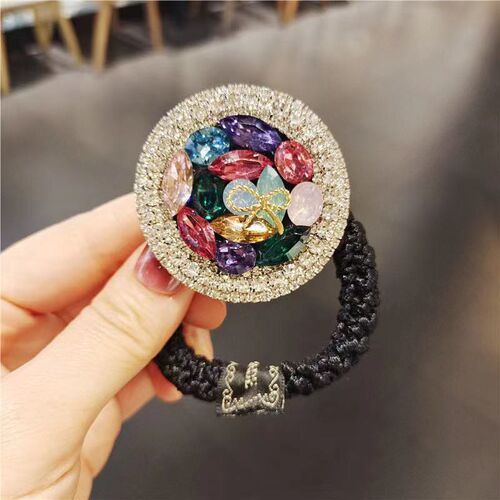 Shiny Crystal Rhinestone Thick Hair Circle Hair Rope Diamond