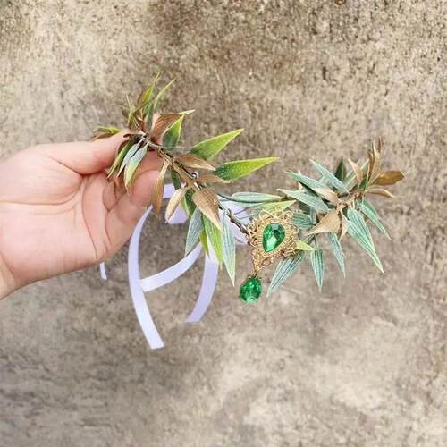Simulate e Leaves Fairy Rhinestone Headband Handmade Elf Pri