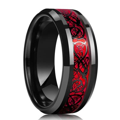 Geometric Red Zircon Wedding Ring New rendy Couple Rings for
