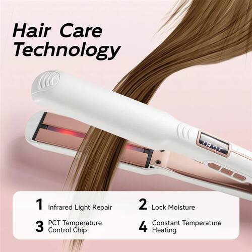 Ceramic flat iron hair straightener Rapid heat comb LCD Disp