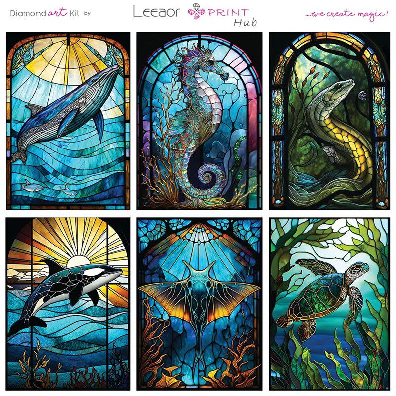 Stained Glass Art 5D Diy Diamond Painting New Year 2023 Anim