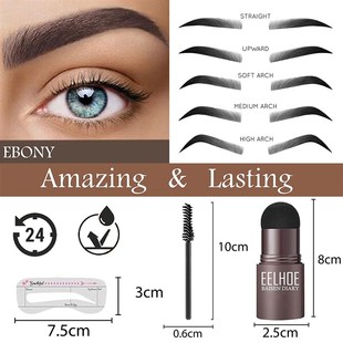 New Brow Stamp Kit Reusable Head Eyebrow Powder Stencil Kit