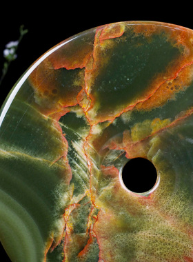 石诚记古青玉石平安扣摆件乔迁送礼品中式客厅玄关博古架家居饰品