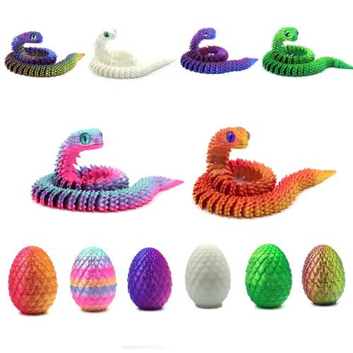 3D Printing Action Figure Snake Egg Toys Creative Sss Relief
