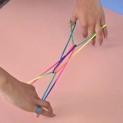 6PCS String Games For Kids Cats Cradle Rainbow Colored Rope