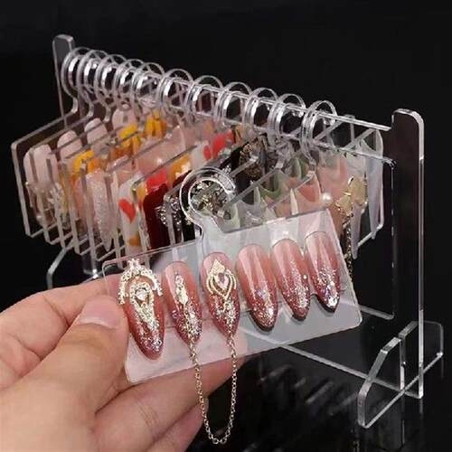 Ins Transparent Acrylic Hook Style Nail Art Display Rack