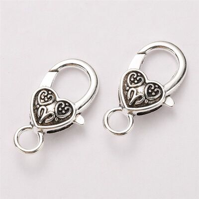 10pcs/lot 26x15MM Lobster Clasp Hooks Heart Keychain Clasps