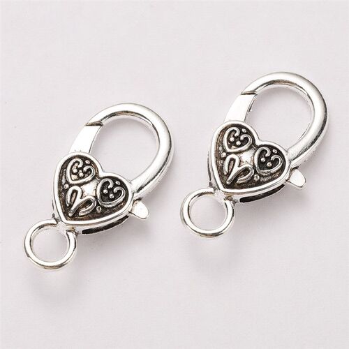10pcs/lot 26x15MM Lobster Clasp Hooks Heart Keychain Clasps