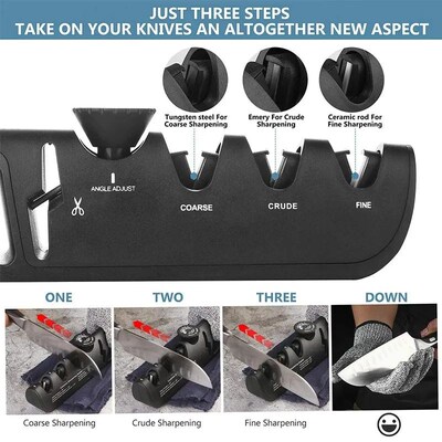 Knife Sharpener Angle 4 Stages Scissors Sharpening stone Pro