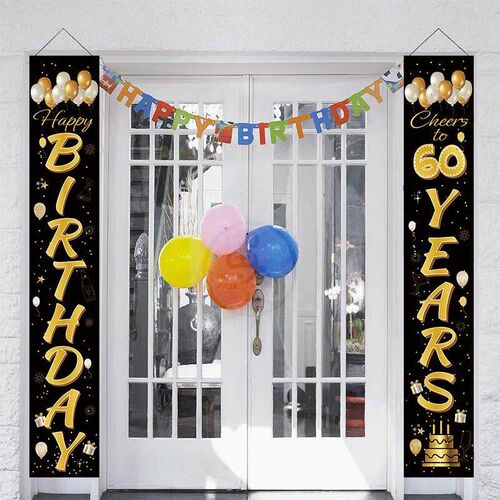 。60Birthday curtain party relatives and friends couplet dec