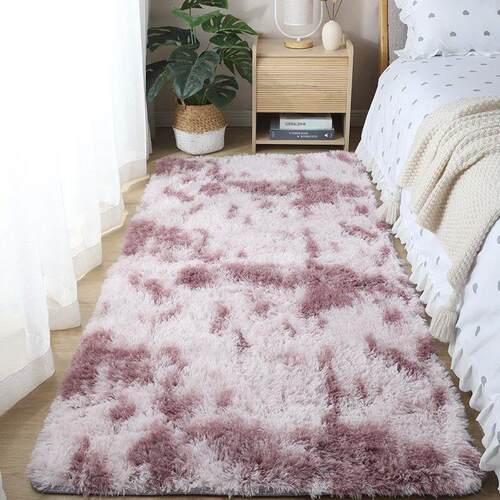 Nordic ins wind silk hair tie-dye carpet bedroom bed blanket