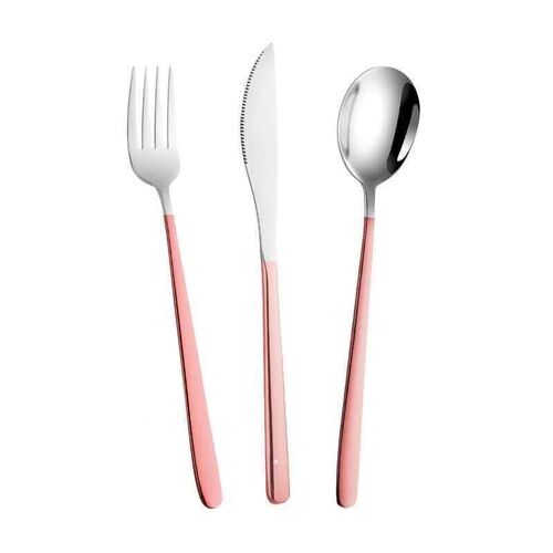 Knife, fork and spoon set of three steak plates cutlery