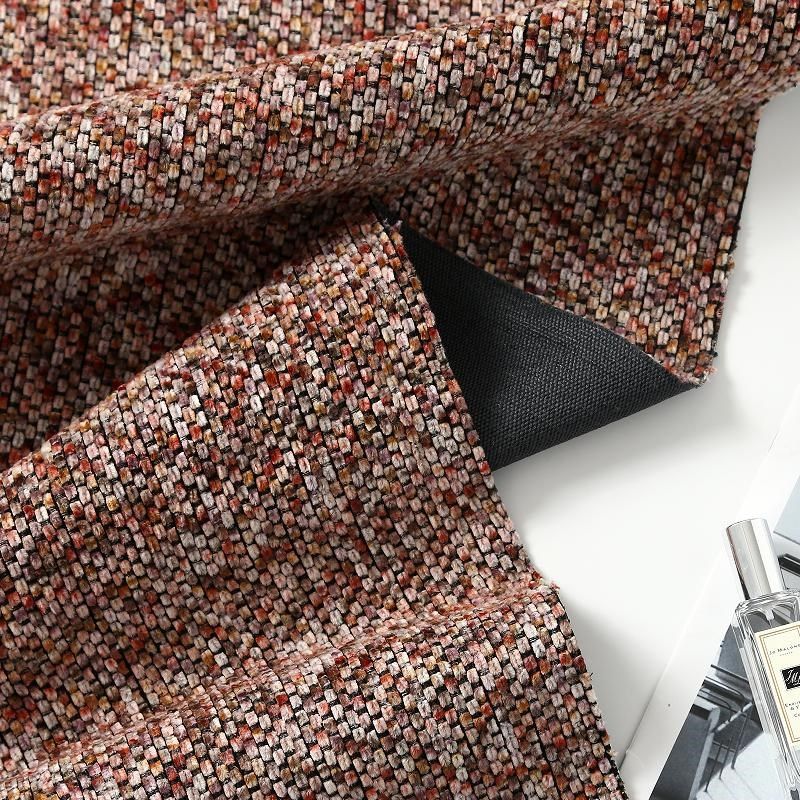 1加厚莫奈彩粗棉麻布料定制沙发垫罩实木靠背全包拉链