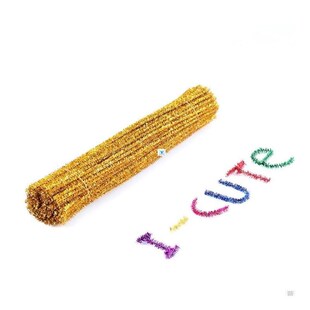100pcs Glitter Chenille Stems Pipe Cleaners Plush Tinsel Ste