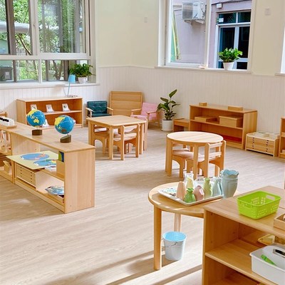 榉木幼儿园桌子椅子实木儿童学习桌椅绘画游戏桌宝宝书桌