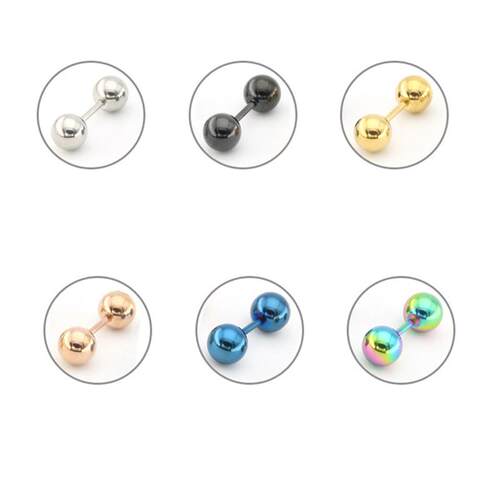 1Pair 16G Tragus Helix Bar Stainless Steel Barbell Daith Ore