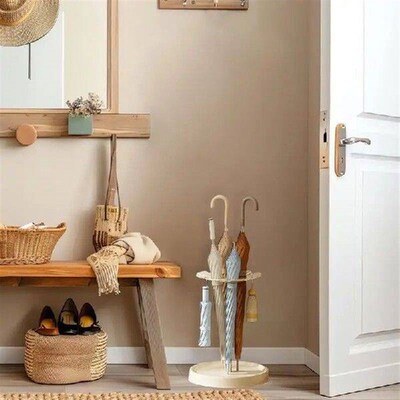 Umbrella Stand Indoor Entryway Round Rustproof Steel