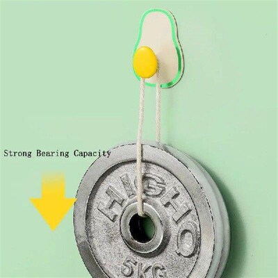 2PCS Strong Wall Hook Self Adhesive Creative Avocado