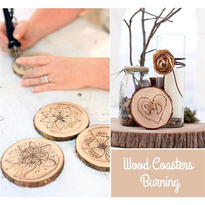 3-16CM Thick Natural Pine Round Unfinished Wood Slices Circl