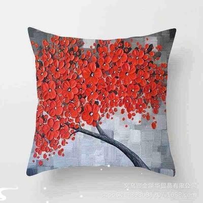 Oil Painting 45*45cm Cushion Cover Polyester Sofa row