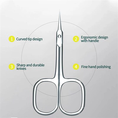 Nailpop Cuticle Scissor Remove Dead Skin Stainless Steel Dea