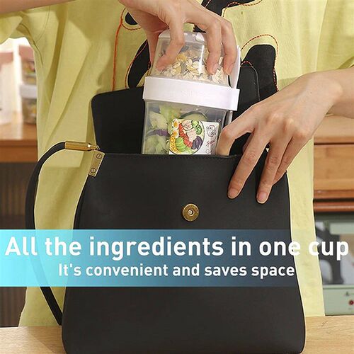 2 Pack Overnight Oats Container 2-Tier Breakfast On the Go C