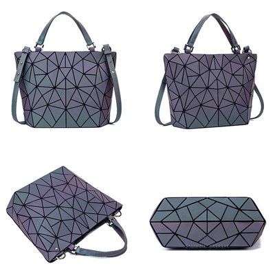 ladies Luminous bao bag geometric bags for women 2020 Quilte