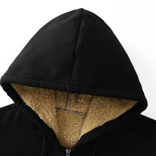 rendy Sweatshirt Coat Front Pockets Warm Zipper Lamb Wool Ja