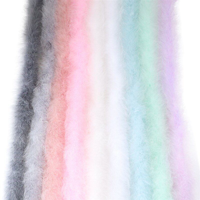 22G White Marabou Feather Boa For Shawl Fluffy Turkey Plume图片