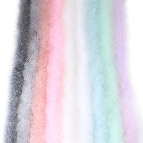 22G White Marabou Feather Boa For Shawl Fluffy Turkey Plume
