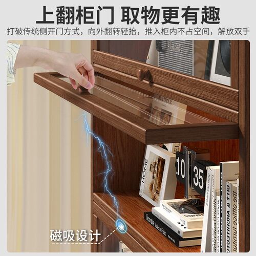 Wooden bookcase display cabinet home storage bookrack 5layer