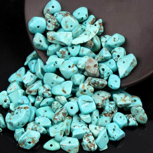 16 Inches Natural Blue Turquoises Gravel Stone Chips Irregul