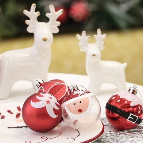 9Pcs/box 6cm Christmas Ball Ornaments Xmas Tree Hanging Pend