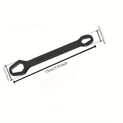 1pc Unversal Double Ended Wrench, Self-Tghtenng 3-17mm Screw