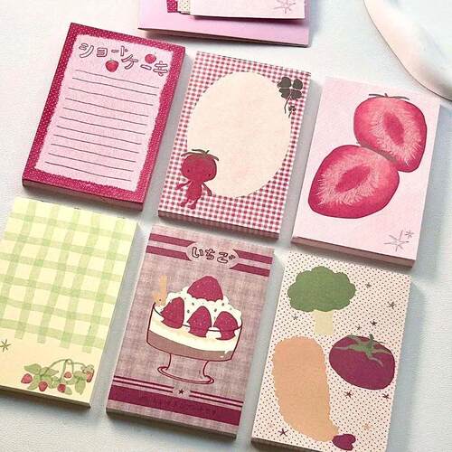 Strawberry Memo Pads Kawaii Korean Style M5 Scrapbook Paper