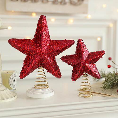Christmas tree top star decorations, Christmas scene setup