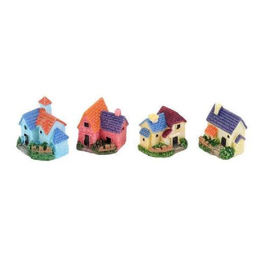 4 Pcs Villa Craft Decor Miniature Villas Tiny House