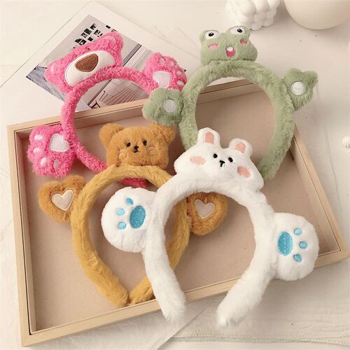 3D Cute Plush Frog Headband Super Cute Cartoon Rabbit Strawb