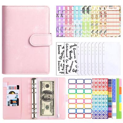 A6 PU Babybreath money saving planner book budget organizer