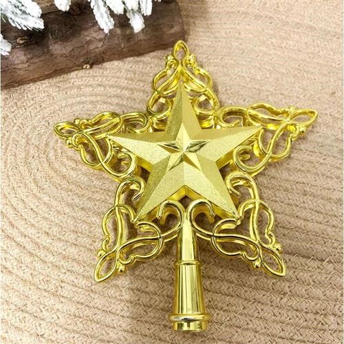 Christmas Decoration Lace Hollow Five-pointed Star Tree Top