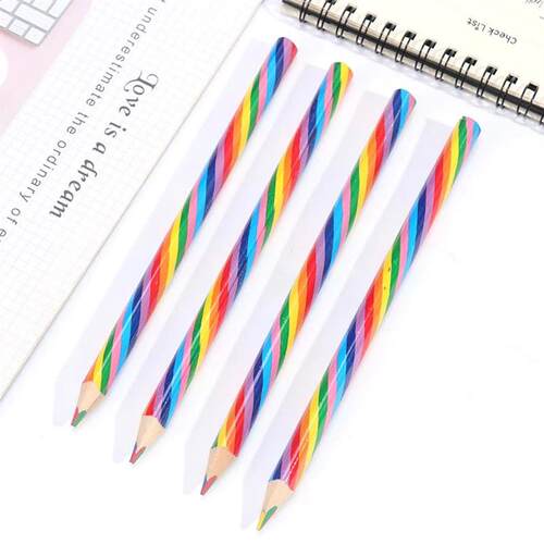 4PCS/Pack Rainbow Color Pencil Set Diy School Supplies 4 Mix