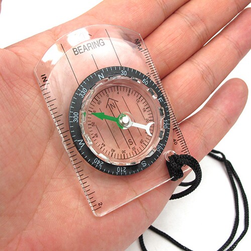 Outdoor Camping Hiking Transparent Plastic Compass Compass