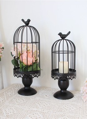 新款白色鸟笼装饰婚庆婚礼多肉花架挂饰绿植家居饰品阳台庭院铁艺