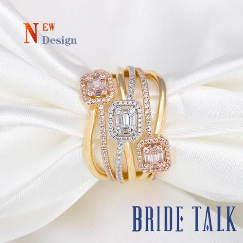 Bride Talk Fashion Rings Creative Cross Twisted Line Flash M
