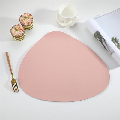 Triangle leather placemat, oil resistant waterproof bowl mat