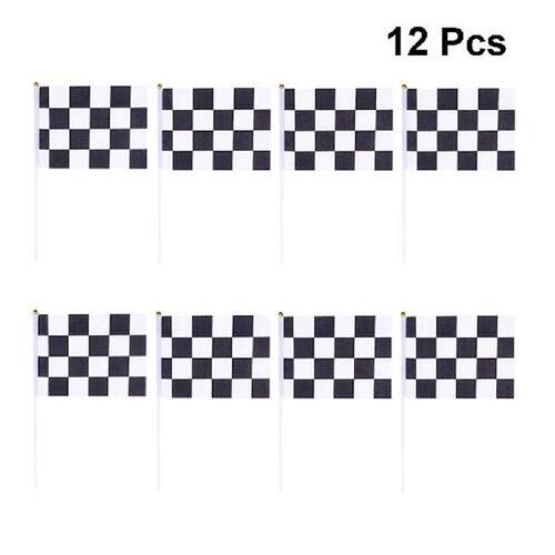 36pcs Black and White Grid Flag Handheld Flag Driving Race