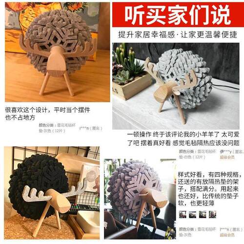 Elk Shaped Cup Mat Holder Highly Absorbent Charming Round