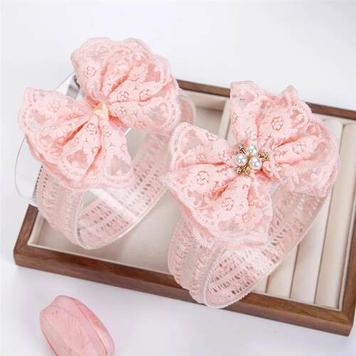 Cream Lace Baby Headbands for born Princess Boys Girls Wide